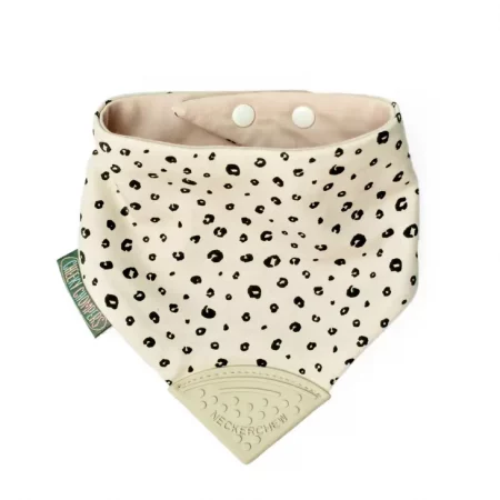 Neckerchew Teething Dribble Bib – Leopard Spot