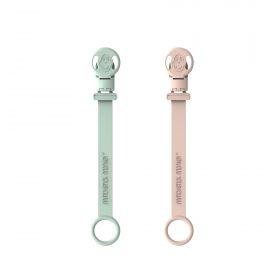 Matchstick Monkey Double Teether Clip Mint & Dusty Pink