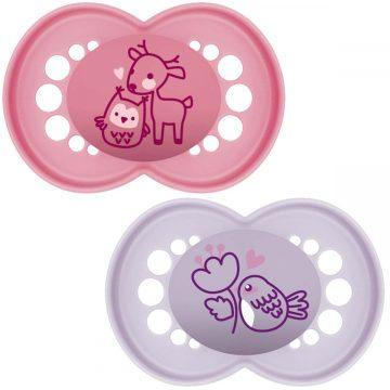 Mam Soother Pure Original 16+m Pink X2