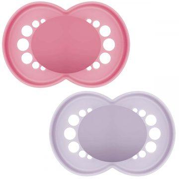 Mam Soother Pure Original 6+m Plain Pink X2
