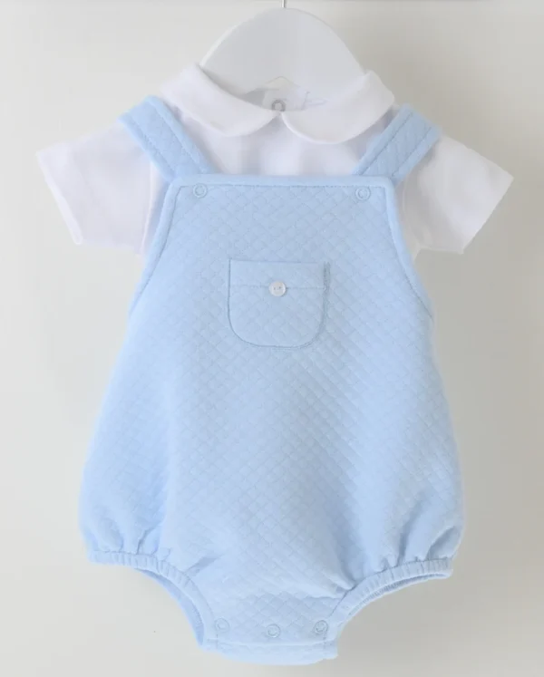 Blue Button Dungaree Suit