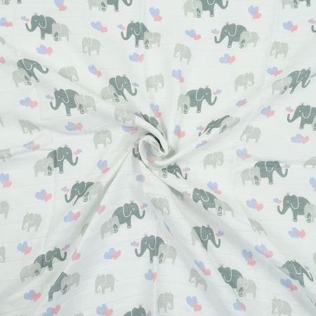 Muslinz 3 Pack Bamboo/organic Cotton Muslin Squares 70x70cm – Elephant