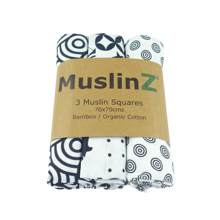 Muslinz 3 Pack Bamboo/organic Cotton Muslin Squares 70x70cm – Sensory