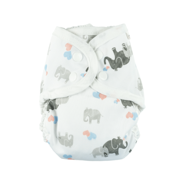 Muslinz Washable Nappy Wrap – Size 1 - Elephant