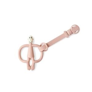 Matchstick Monkey Double Teether Clip Mint & Dusty Pink