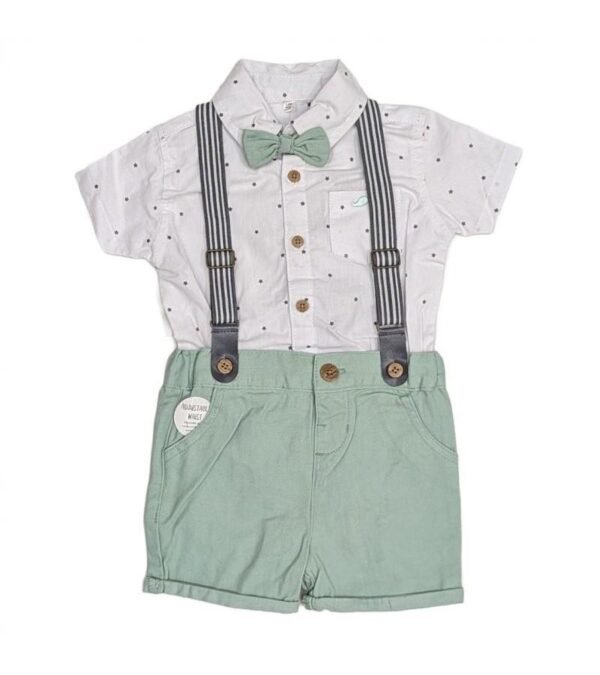 Baby Boys Star Shirt, Chino Shorts, Braces And Bow Tie Set