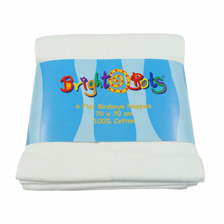 Bright Bots 100% Cotton Birdseye Flat Nappies 70x70cm