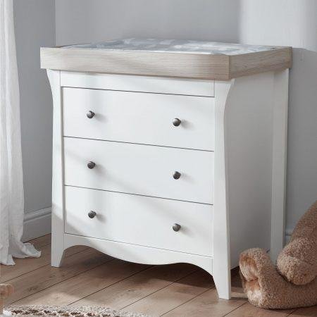 Clara 3 Drawer Dresser & Changer – White And Ash