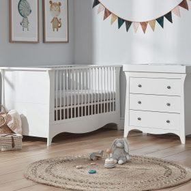 Clara 2 Piece Nursery Furniture Set (cot Bed & Dresser) – White