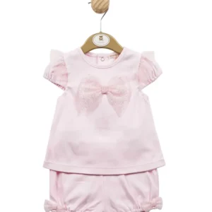 Mintini Pink Bow Top & Bloomer Short