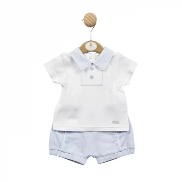 Mintini Blue White Top & Shorts
