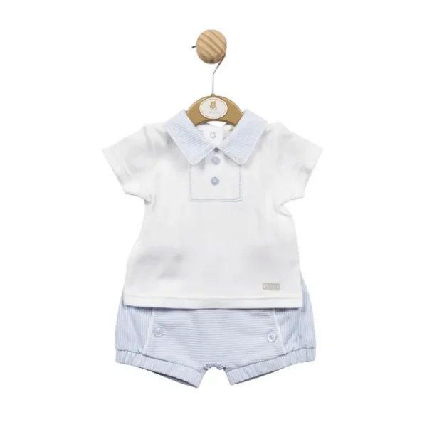 Mintini Blue White Top & Shorts