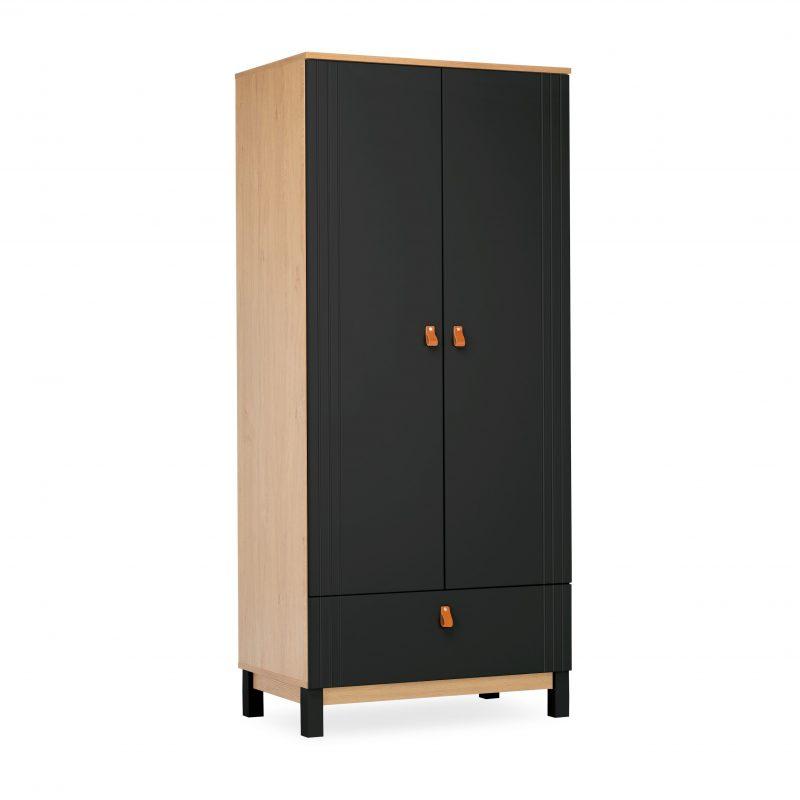 Rafi Nursery Wardrobe – Oak & Black