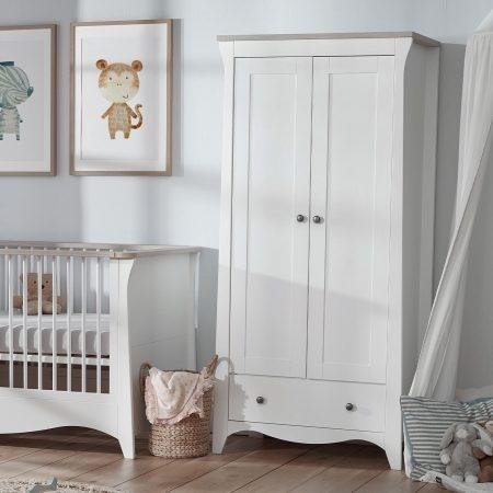 Clara 2 Door Double Wardrobe – White And Ash