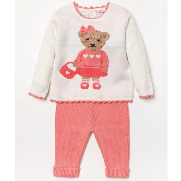 Girls 2pc Knitted Teddy Outfit