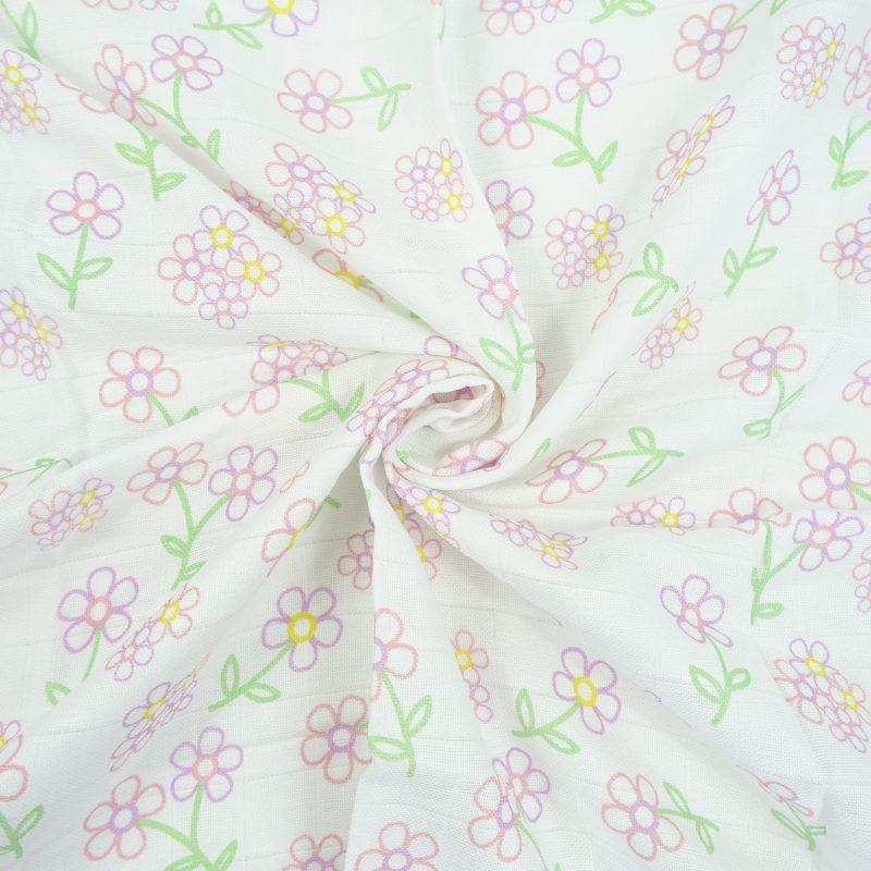 Muslinz 3 Pack Bamboo/organic Cotton Muslin Squares 70x70cm – Flowers