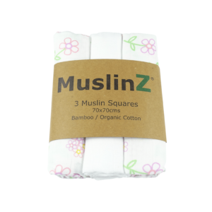 Muslinz 3 Pack Bamboo/organic Cotton Muslin Squares 70x70cm – Flowers