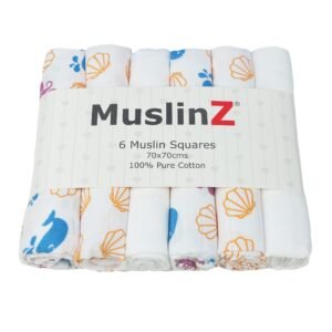 Muslinz 6 Pack Muslin Squares 70x70cm – Stars