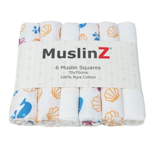 Muslinz 6 Pack Muslin Squares 70x70cm – Stars