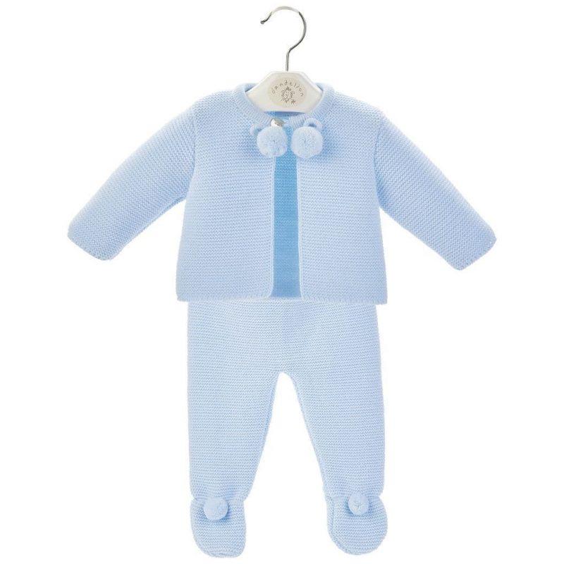 Dandelion Blue Pom Pom Knitted Set