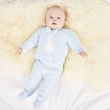 Dandelion Blue Pom Pom Knitted Set