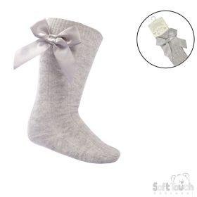 Light Grey Bow Socks