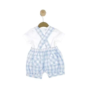 Top & Short Dungaree - Blue/white