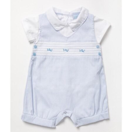 Rock A Bye Baby Boy Embroidered Romper