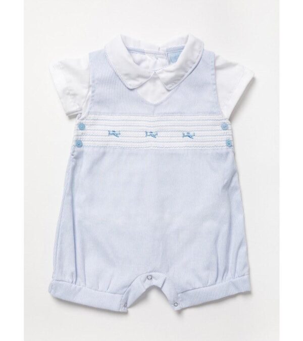 Rock A Bye Baby Boy Embroidered Romper