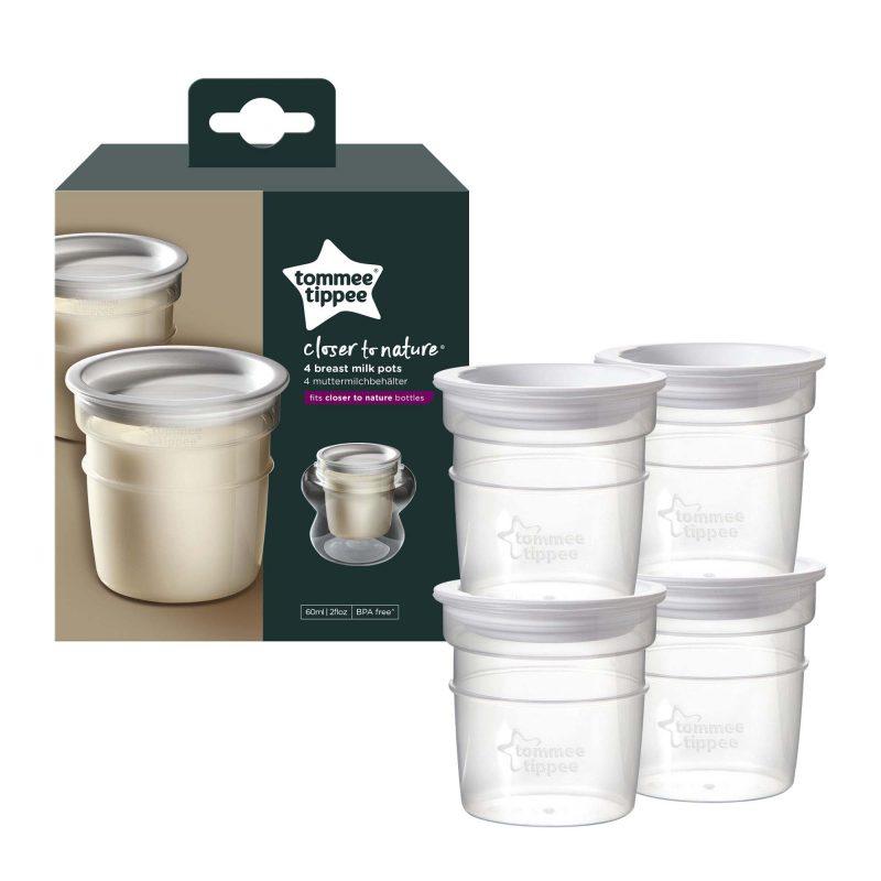 Closer To Nature Milk Storage Pots X 4