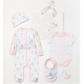 Baby Girls Clouds 6 Piece Mesh Bag Gift Set