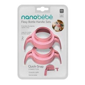 Nanobébé Bottle Handles Pink 2pk