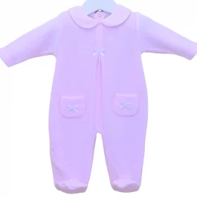 Pex Snuggle Bow Sleepsuit Pink