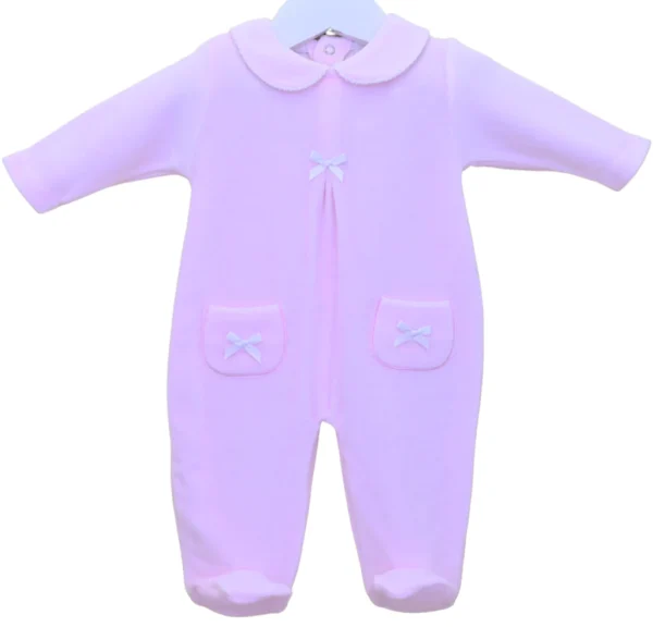 Pex Snuggle Bow Sleepsuit Pink