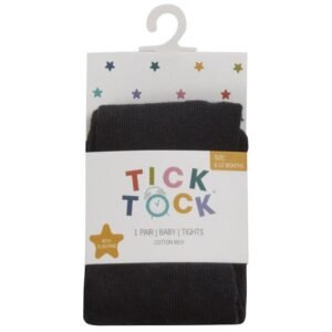 Baby Girls Plain Black Cotton Tights