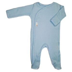 Baby Blue Ribbed Sleepsuit