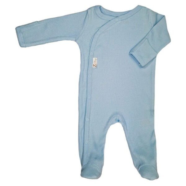 Baby Blue Ribbed Sleepsuit