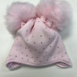 Pex Mabel Double Pom Hat With Bow & Diamante