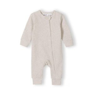 Ribbed Baby Grow- Beige