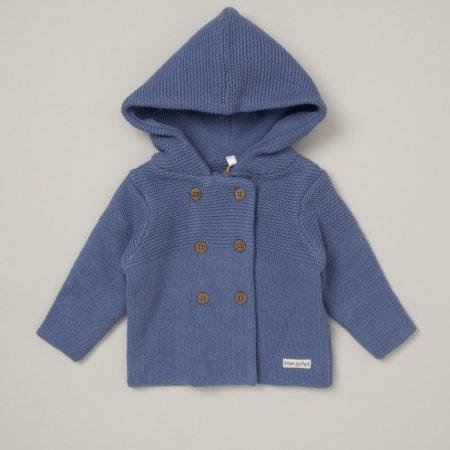 Dusky Blue Double Knit Organic Coat