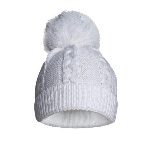 White Cable Knit Winter Hat