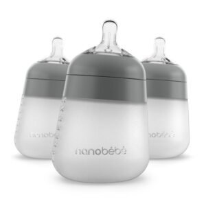 Nanobébé Flexy Silicone Bottles Grey 270ml 3pk