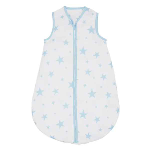 Blue Stars Organic Cotton Baby Sleep Bag - 2.5 Tog