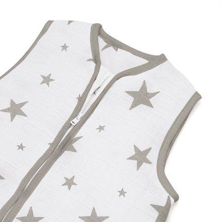 Grey Stars Organic Cotton Baby Sleep Bag - 2.5 Tog