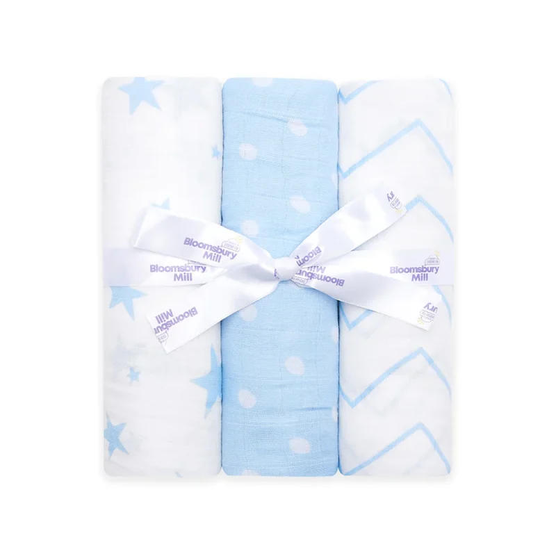 Jungle Cubs Organic Muslin Swaddles - With Gifting Ribbon - Set Of 3 (copy)