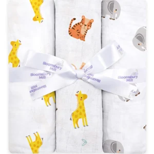 Grey & White Organic Muslin Swaddles-with Gifting Ribbon-set Of 3 (copy)