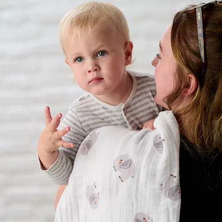 Grey & White Organic Muslin Swaddles-with Gifting Ribbon-set Of 3 (copy)