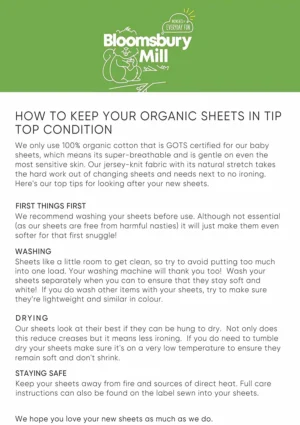 Organic Cotton Soft Jersey Cot Sheets – Pack Of 2 (60 X 120cm)