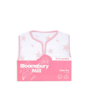 Pink Stars Organic Cotton Baby Sleep Bag - 2.5 Tog