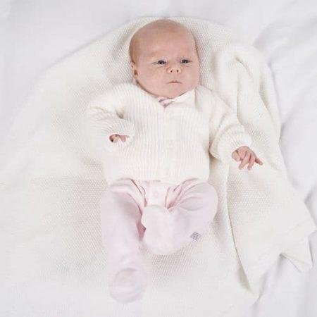 Dandelion White Ribbed Knitted Baby Cardigans